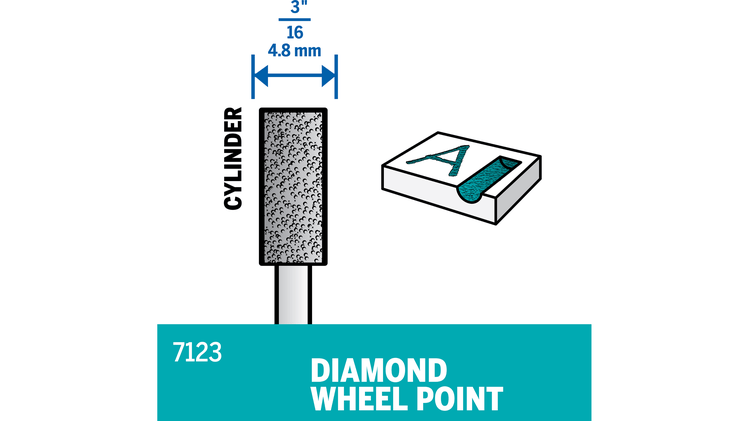DREMEL 7123 1/8" Diamond Wheel Point