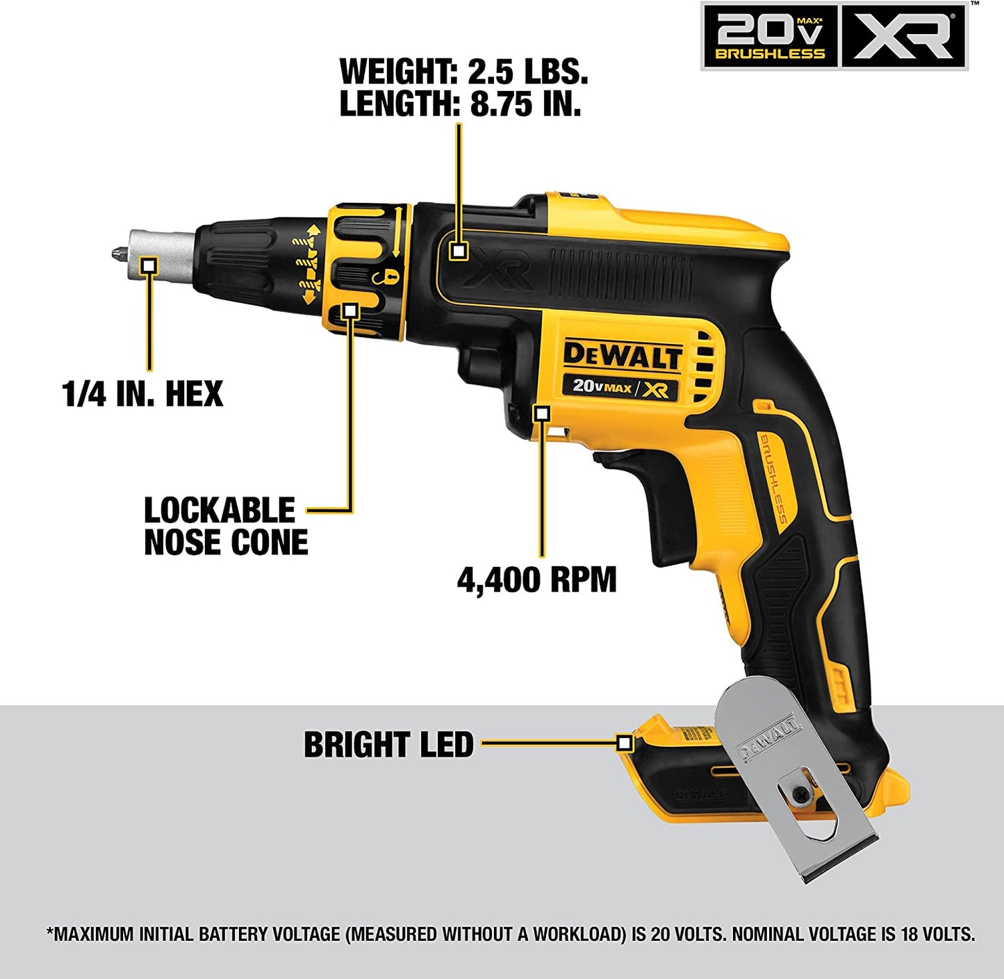 Dewalt DCF620M2 20V Max* Xr® Brushless Drywall Screwgun Kit