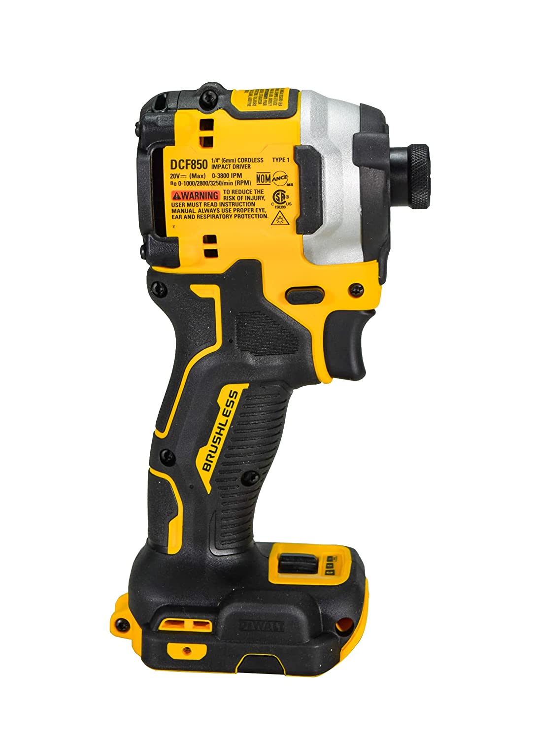 Dewalt DCF850B Atomic 20V Max* 1/4 In. Brushless Cordless 3-Speed Impact Driver (Tool Only)