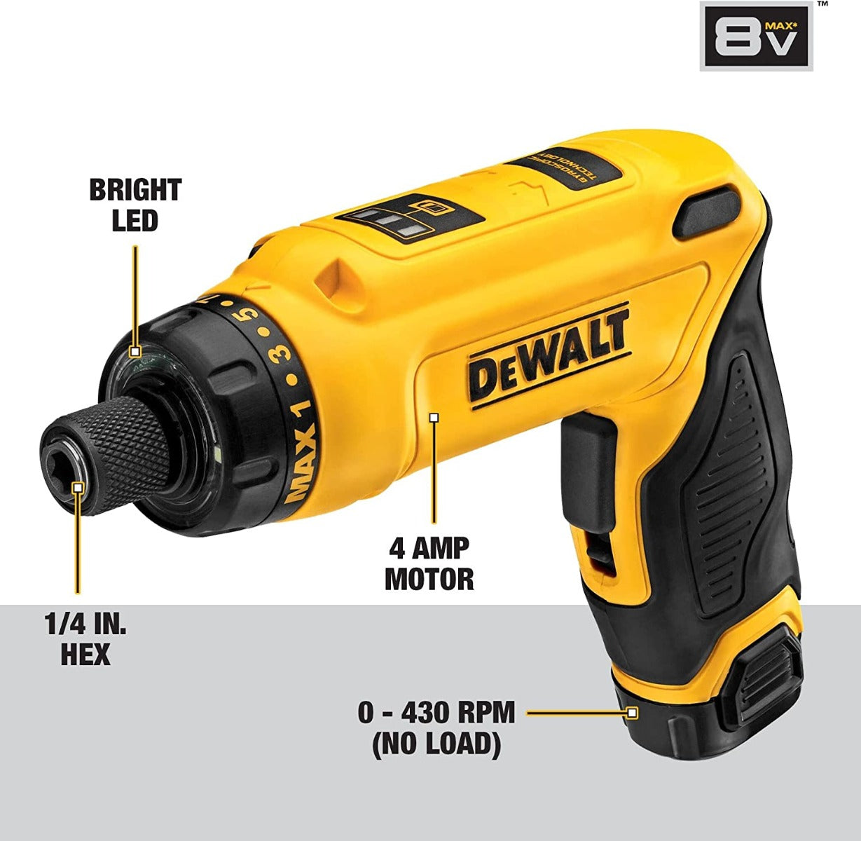 Dewalt DCF680N1 8V Max Screwdriver (1 Battery)