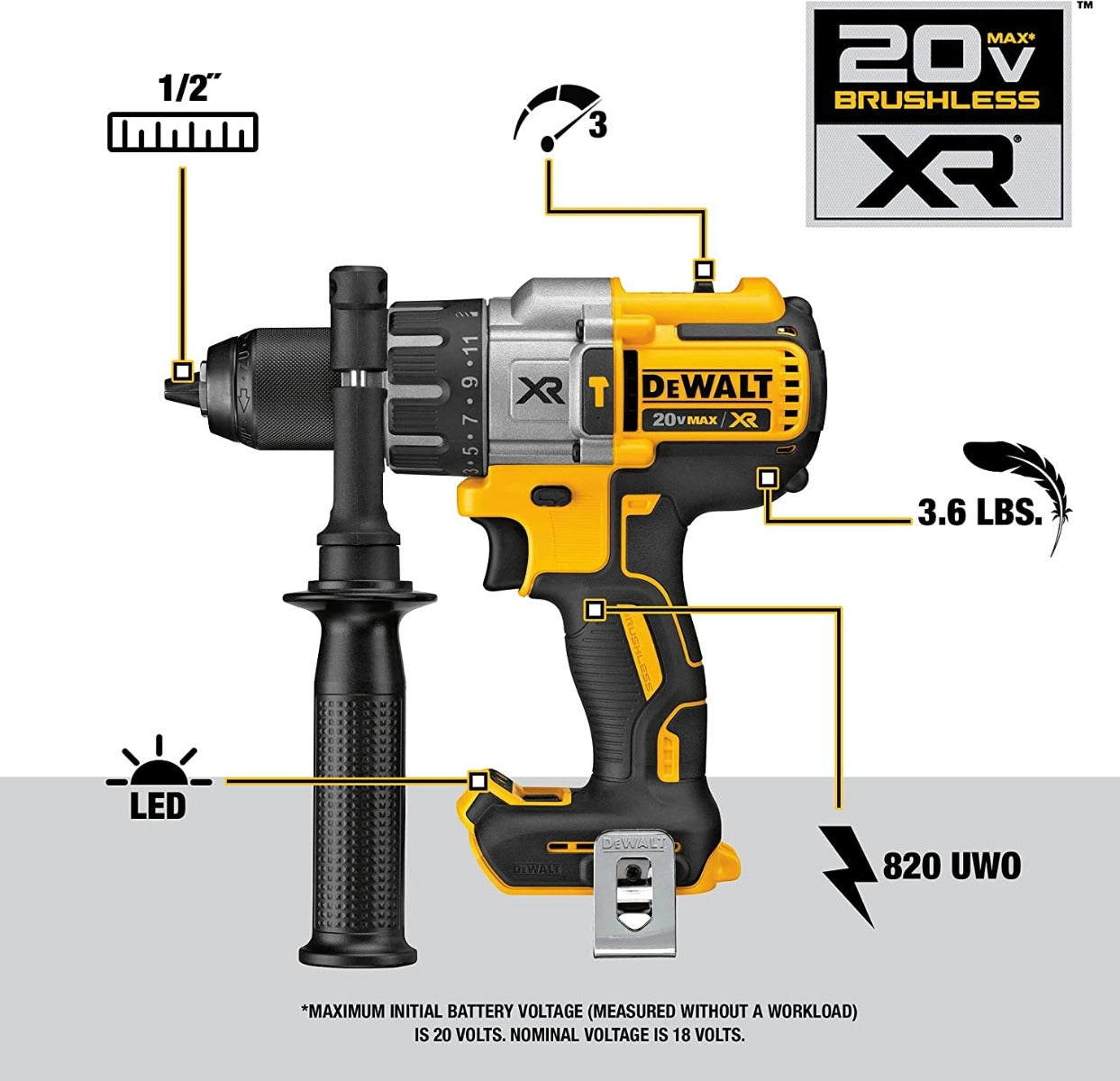 Dewalt DCK299D1T1 Flexvolt® Cordless Hammerdrill & Impact Driver Combo Kits