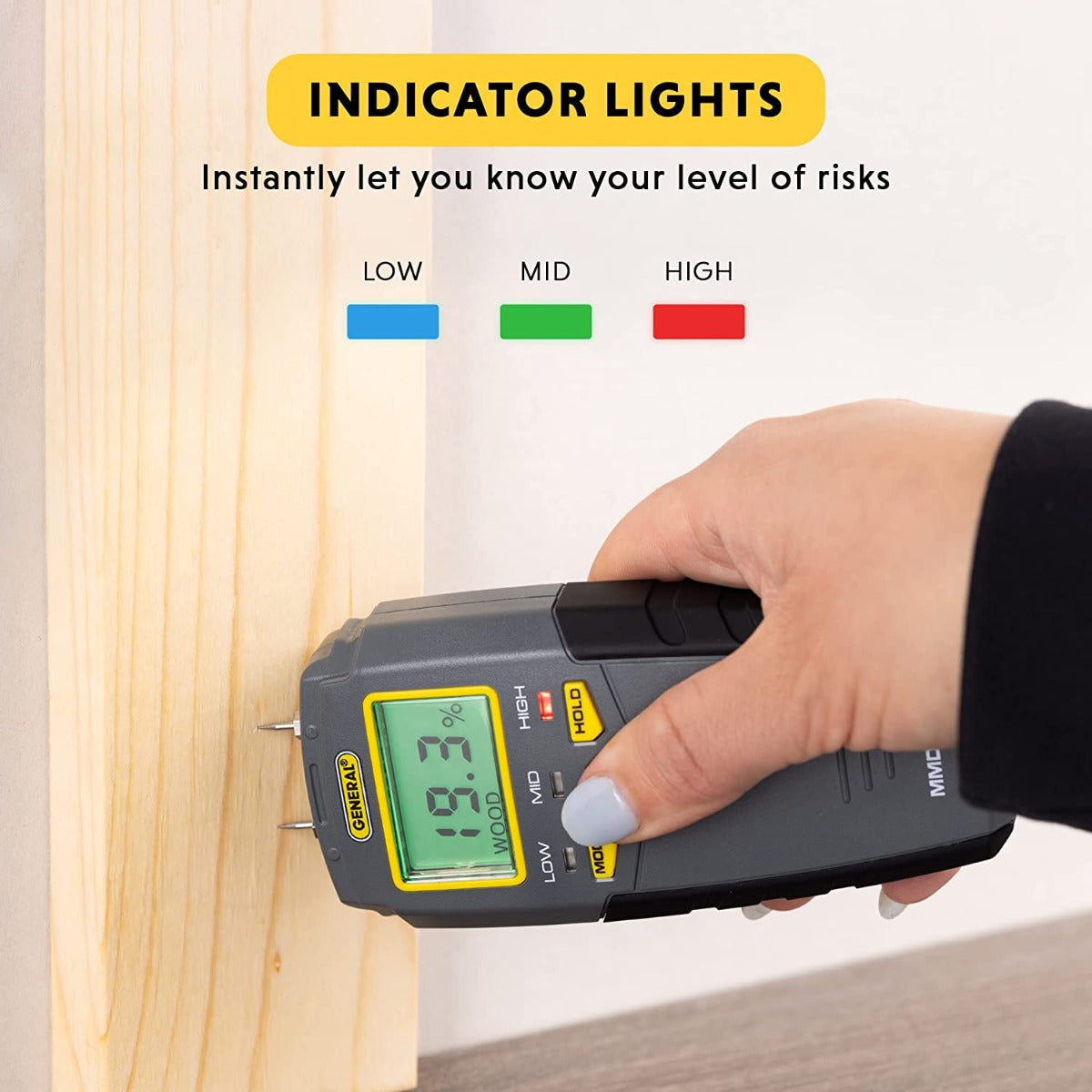 General Tools MMD4E Pin-Type Lcd Moisture Meter