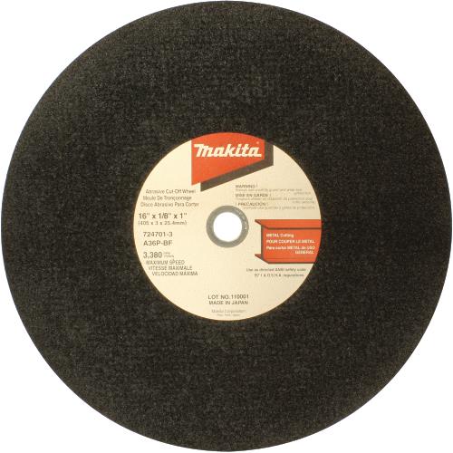 Makita 724701-3 16" x 1/8" x 1" Cut‑Off Wheel, 5/pk