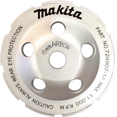 Makita 724907-1A 4‑3/8" Diamond Cup Wheel, Segmented Rim