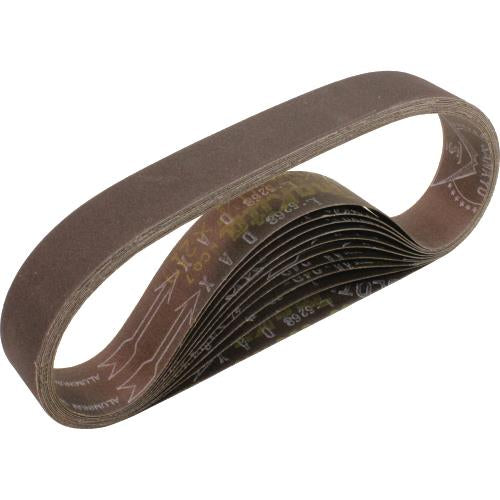 Makita 742303-3 1‑1/8" x 21" Abrasive Belt, 80 Grit, 10/pk