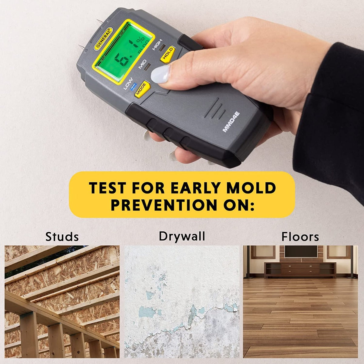 General Tools MMD4E Pin-Type Lcd Moisture Meter