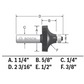 Bosch 85296MC 3/8 In. X 5/8 In. Carbide-Tipped Roundover Router Bit
