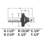 Bosch 85297MC 1/2 In. X 11/16 In. Carbide-Tipped Roundover Router Bit