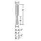 Bosch 85611M 1/4 In. Solid Carbide Double Flute Acrylic Router Bit