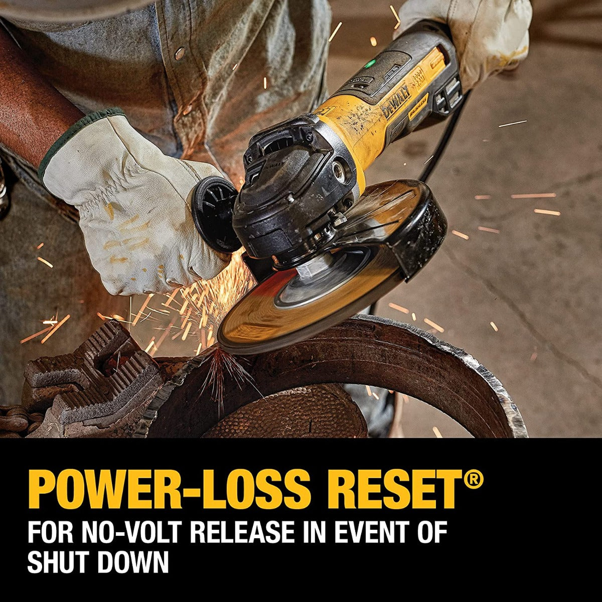 Dewalt DWE43840CN Brushless Small Angle Grinder, Rat Tail, With Kickback Brake, No Lock, Pipeline Cover