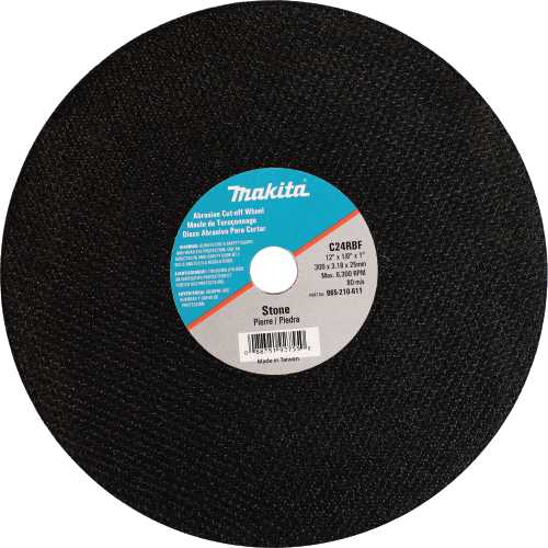Makita 965-210-611 12" x 1/8" x 1" Abrasive Cut‑Off Wheel, Masonry, 10/pk