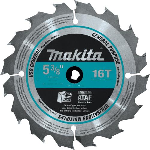 Makita A-94904 5‑3/8" 16T Carbide‑Tipped Circular Saw Blade, General Purpose