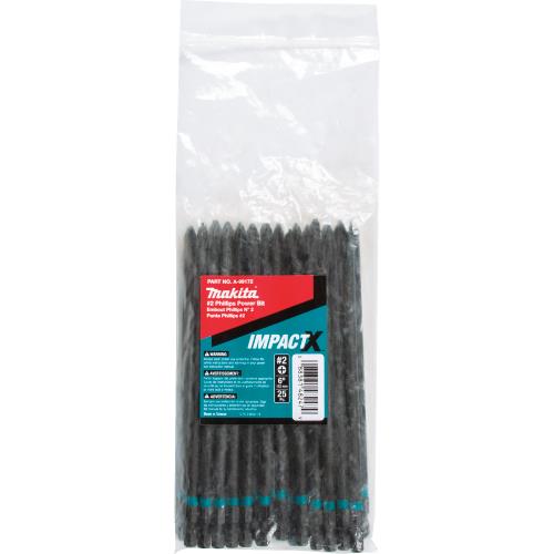 Makita A-99172 ImpactX™ #2 Phillips 6″ Power Bit, 25/pk, Bulk