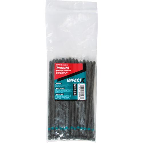 Makita A-99188 ImpactX™ #3 Phillips 6″ Power Bit, 25/pk, Bulk