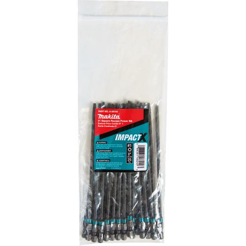 Makita A-99194 ImpactX™ #1 Square Recess 6″ Power Bit, 25/pk, Bulk