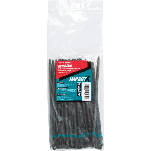 Makita A-99203 ImpactX™ #2 Square Recess 6″ Power Bit, 25/pk, Bulk