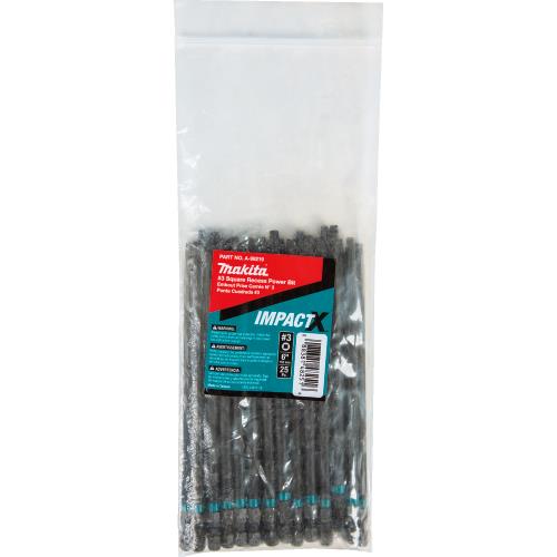 Makita A-99219 ImpactX™ #3 Square Recess 6″ Power Bit, 25/pk, Bulk