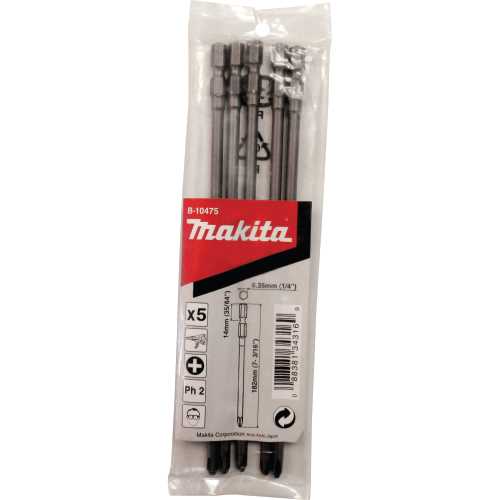 Makita B-10475 #2 (7‑3/16") Phillips Power Bit, 5/pk