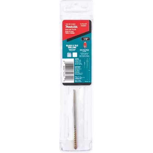 Makita B-68937 1/8" x 3" Glass and Tile Bit, Round Shank