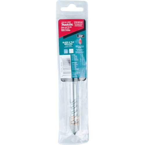 Makita B-68987 1/2" x 4" Glass and Tile Bit, 3 Flat Shank