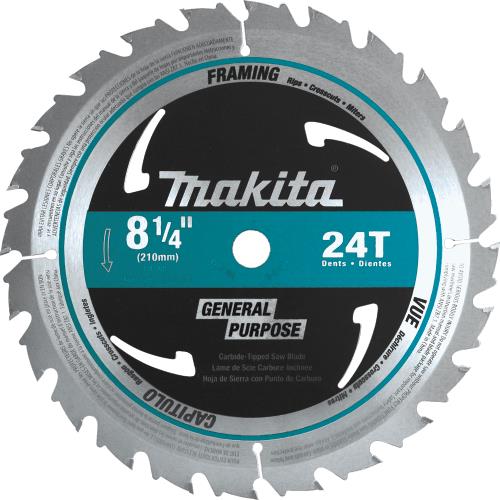 Makita D-21521 8‑1/4" 24T Carbide‑Tipped Circular Saw Blade, Framing