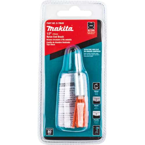 Makita D-70649 1/2" Nylon End Brush, Coarse, 80 Grit