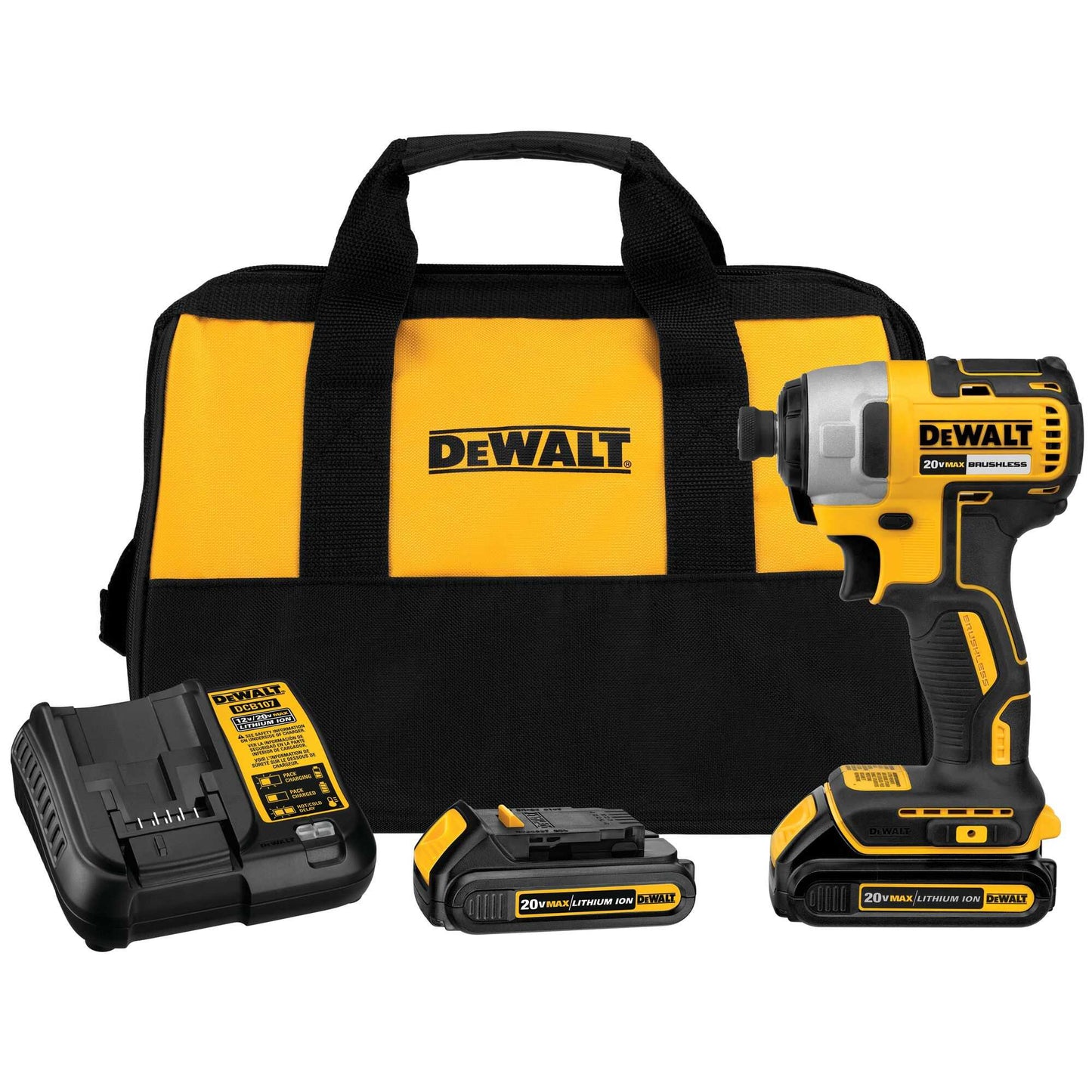 Dewalt DCF787C2 20V Max* Brushless 1/4 In. Cordless Impact Driver Kit