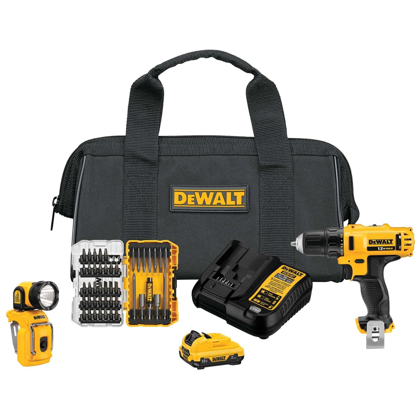 Dewalt DCK214F1 12V Max* 2-Tool Combo Kit With 45 Pc. Screwdriving Set With Tough Case®
