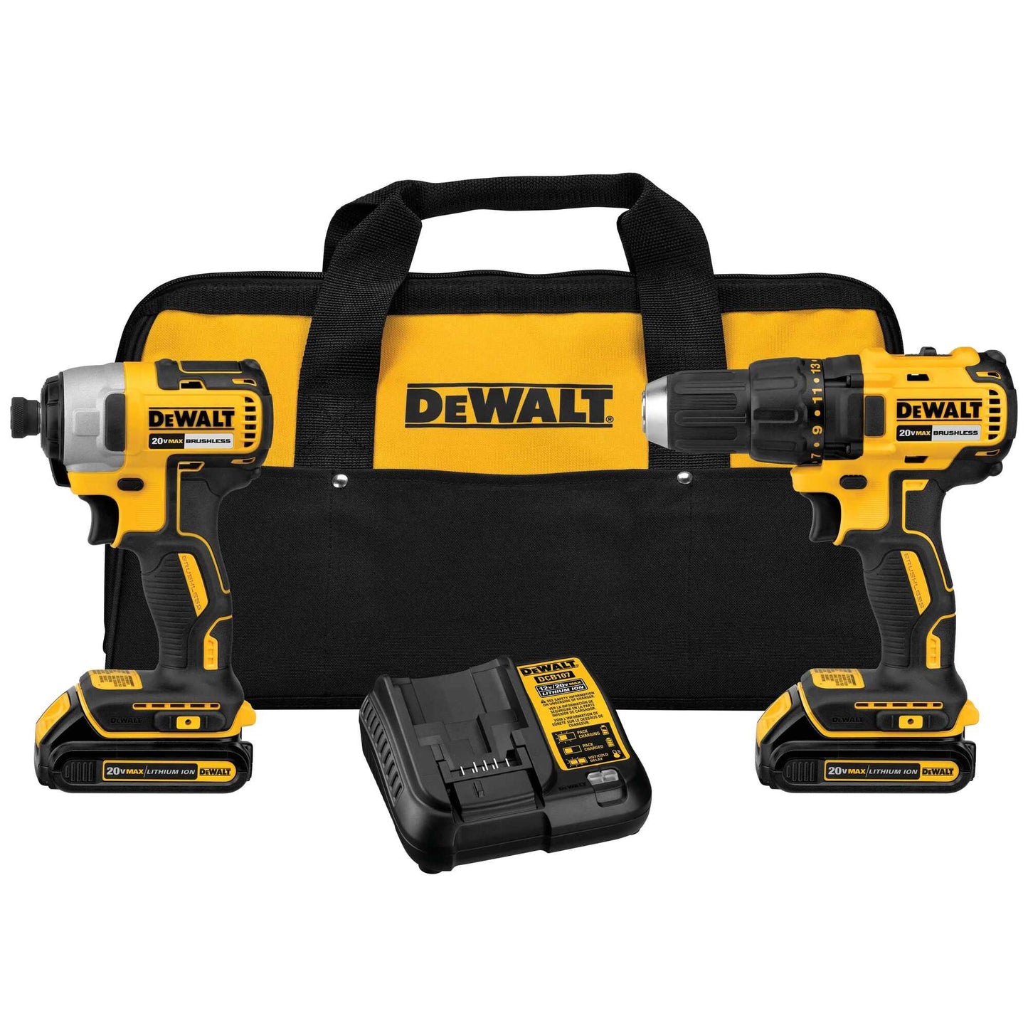 Dewalt DCK277C2 20V Max* Compact Brushless Drill/Driver And Impact Kit