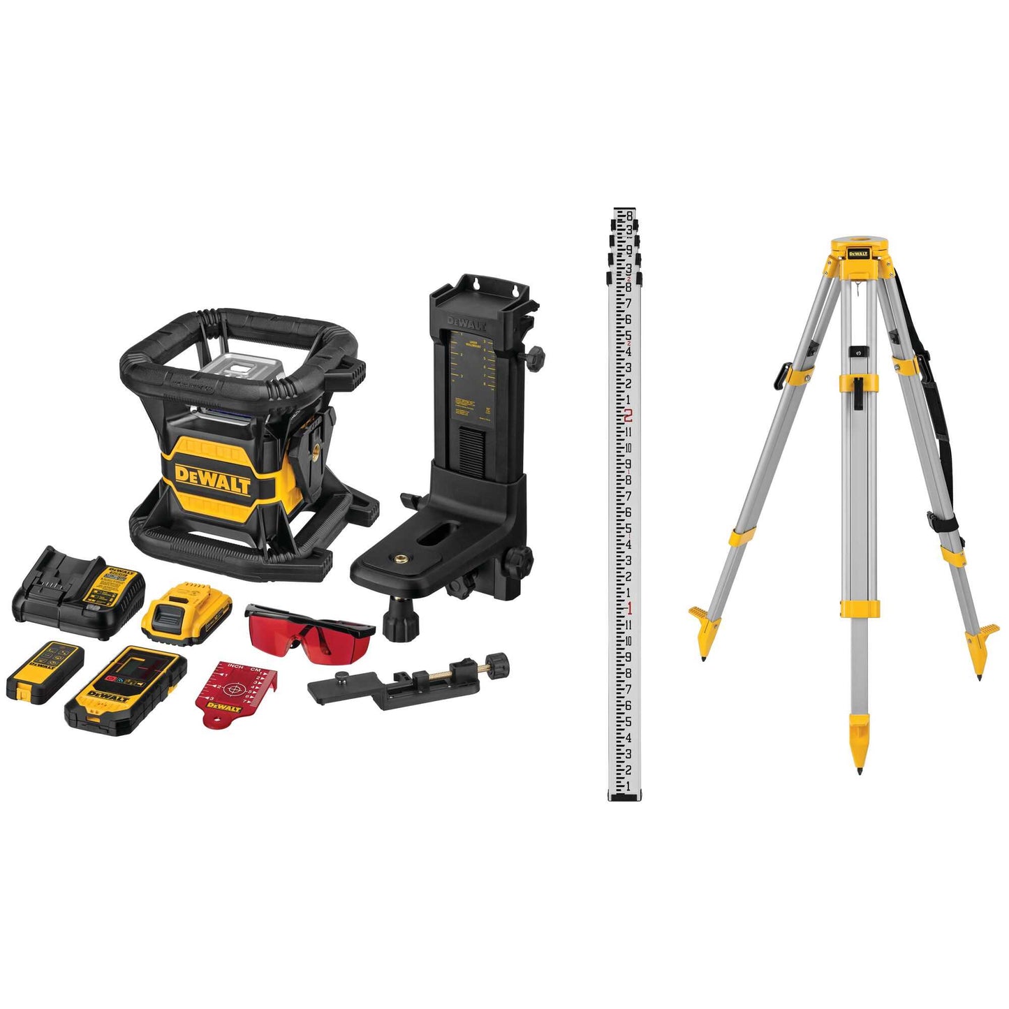 Dewalt DW080LRSK 20V Max* Tool Connect Red Tough Rotary Laser Kit