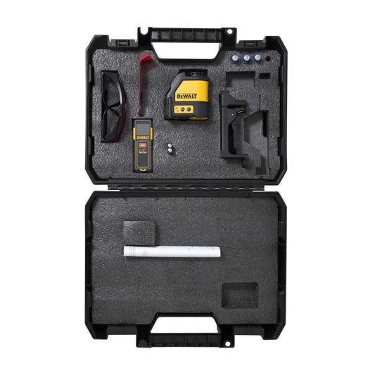 Dewalt DW0886K Red Cross Line Laser Level & 65 Ft. Laser Distance Measurer Kit