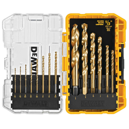Dewalt DW1341 14Pc Titanium Nitride Coated Speed Tip Drill Bit Set