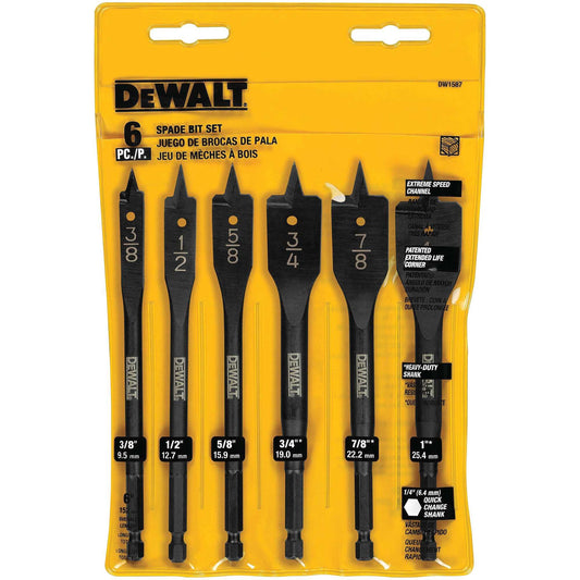 Dewalt DW1587 6 Pc. Spade Bit Set