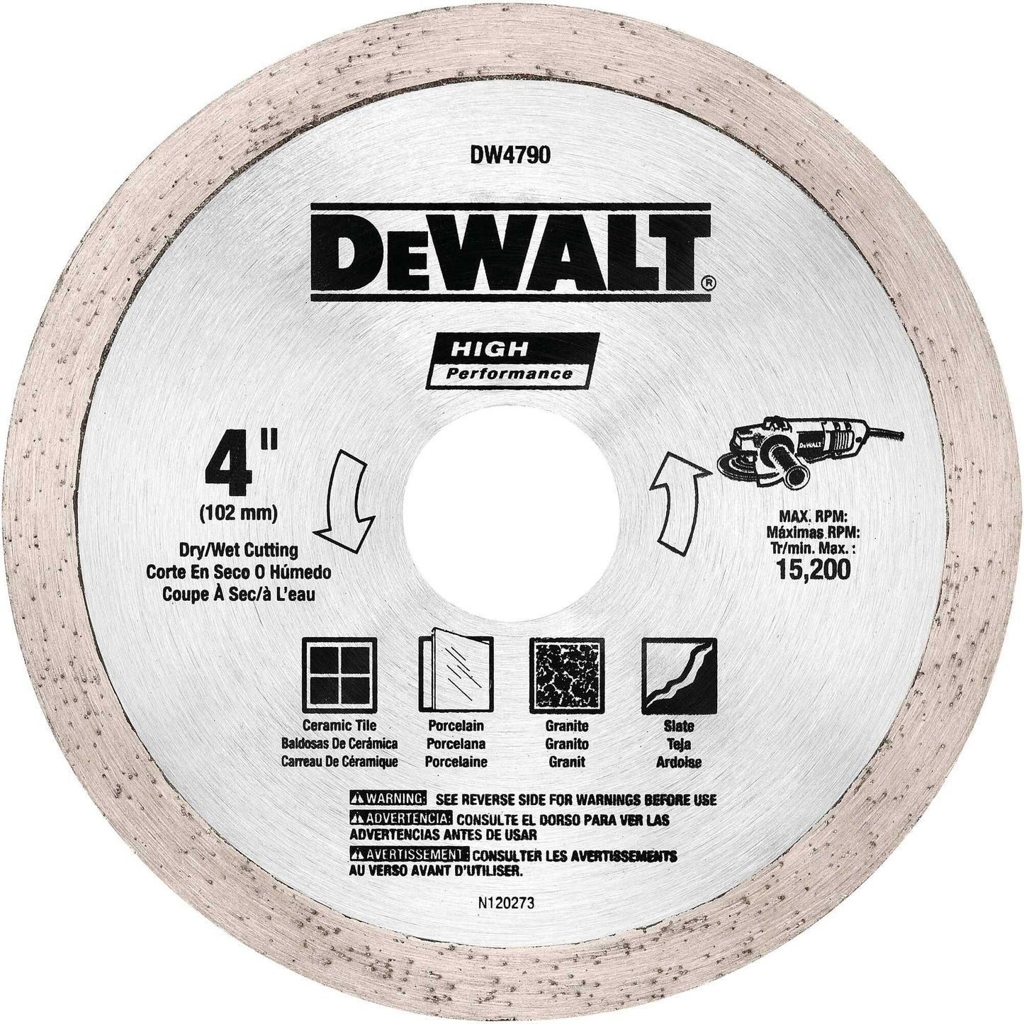 Dewalt DW4791 4" X .060 Tile Blade Wet/Dry