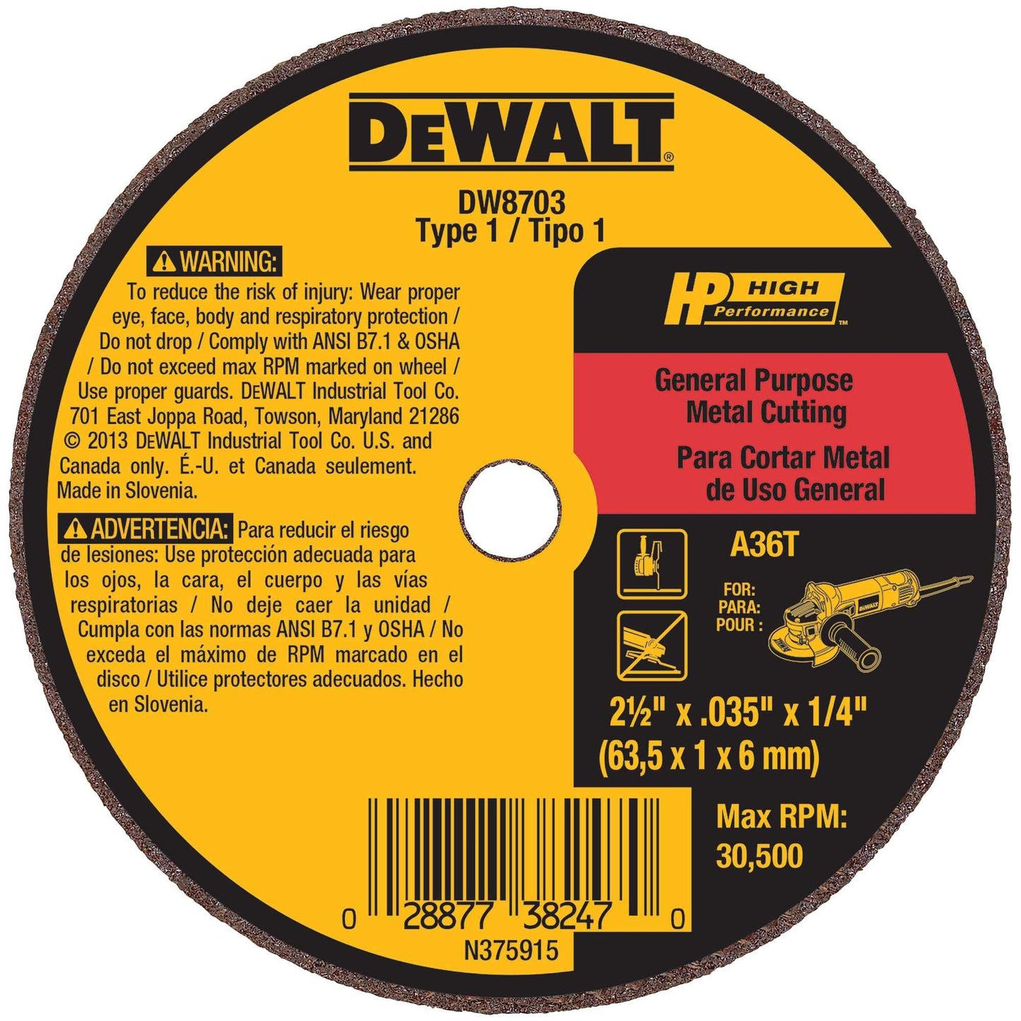 Dewalt DW8700 2 5 4 Die Grinder Wheels Type 1