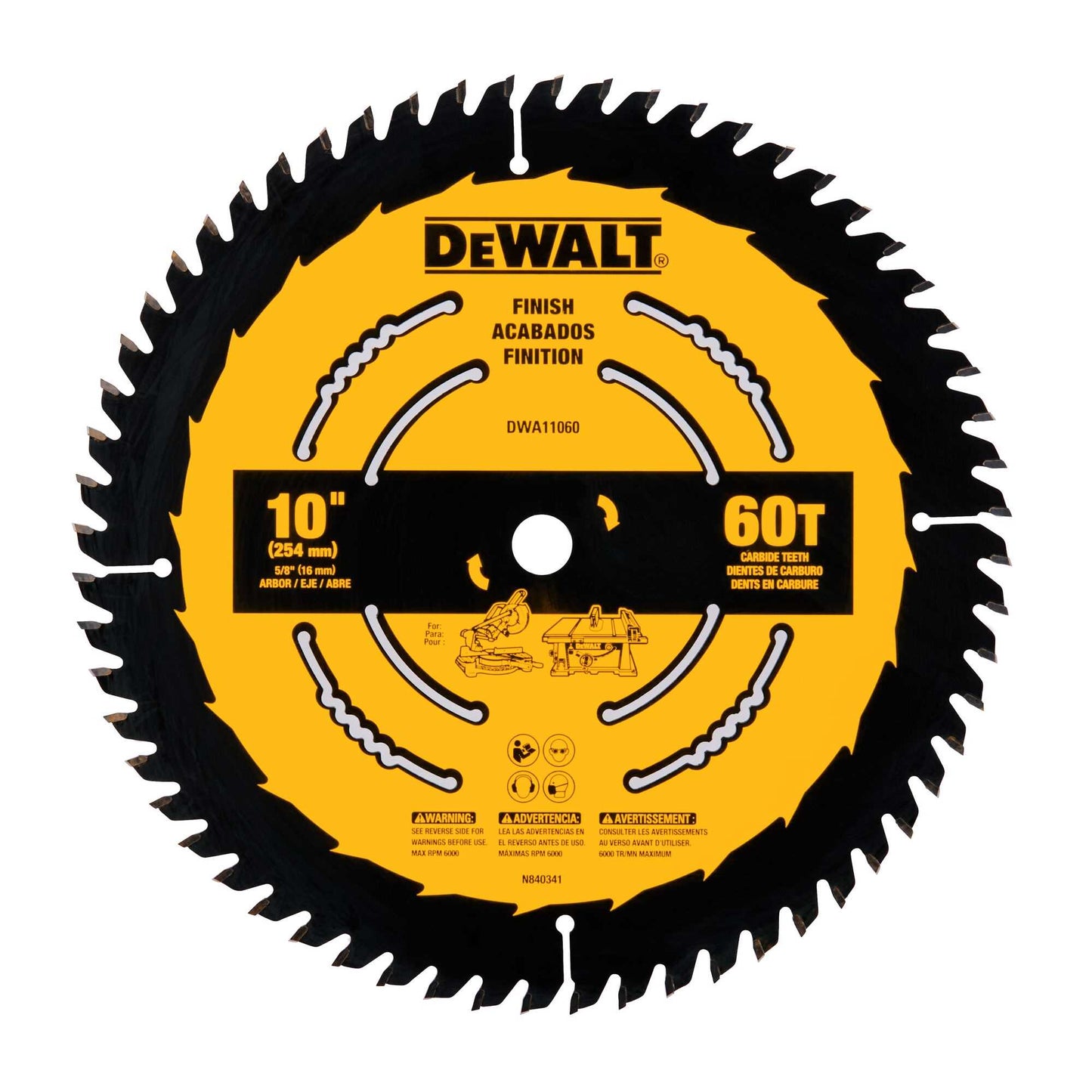 Dewalt DWA11060 10 In. 60T Finish Saw Blade