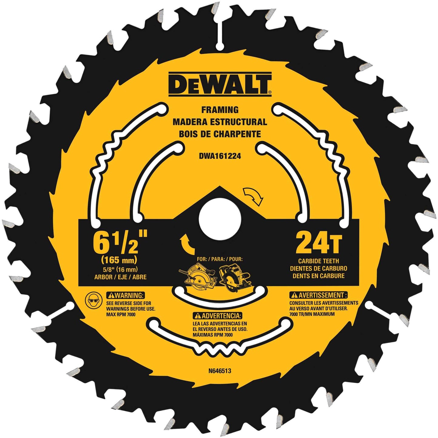 Dewalt DWA1612CMB 6-1/2" Circular Saw Blades