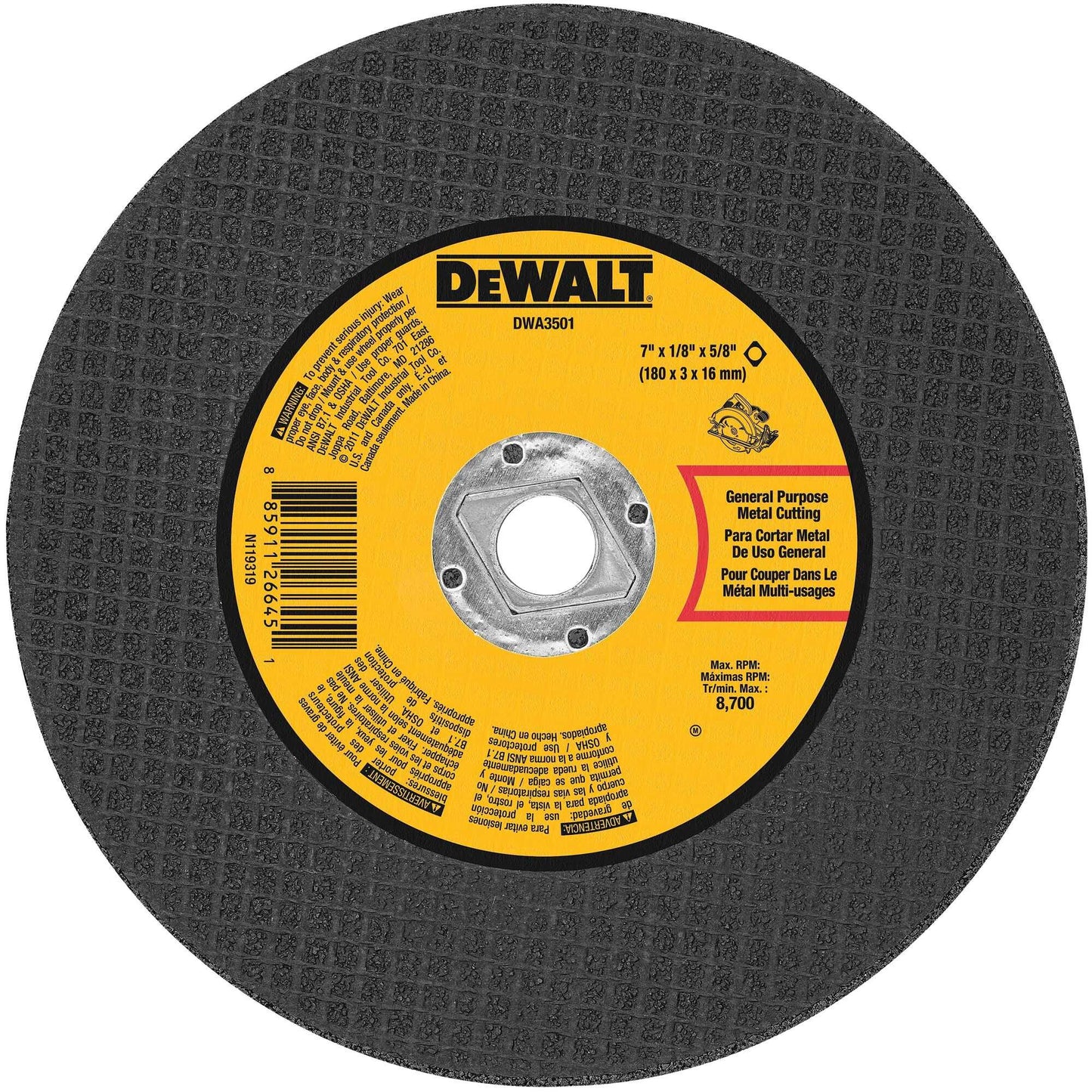 Dewalt DWA3501 4" X .045" X 5/8" Metal Cut-Off Wheel