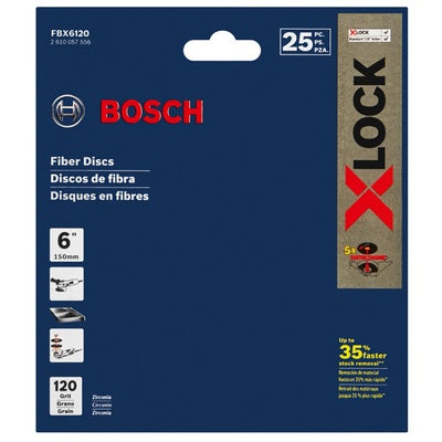 Bosch FBX6120 Fiber Discs 6" X 120 Grit 25Pk