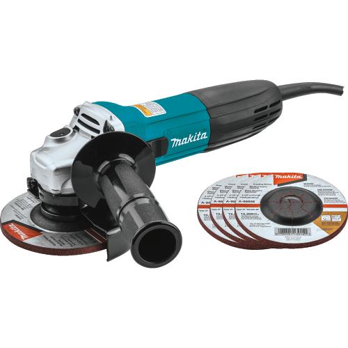 Makita GA4530X 4‑1/2" Angle Grinder, with 5 Wheels