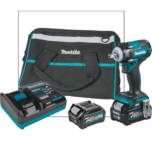 Makita GWT05D 40V max XGT® Brushless Cordless 4‑Speed 1/2" Sq. Drive Impact Wrench Kit w/ Detent Anvil (2.5Ah)