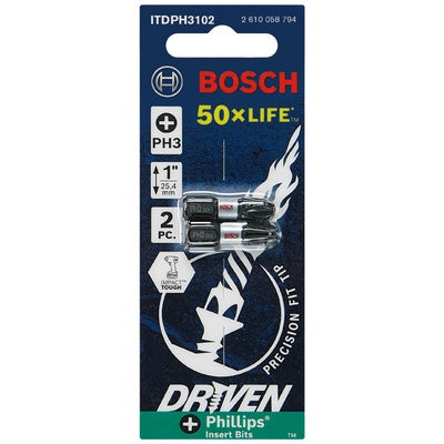 Bosch ITDPH3102 Impact Tough Ph3 1" 2Pk