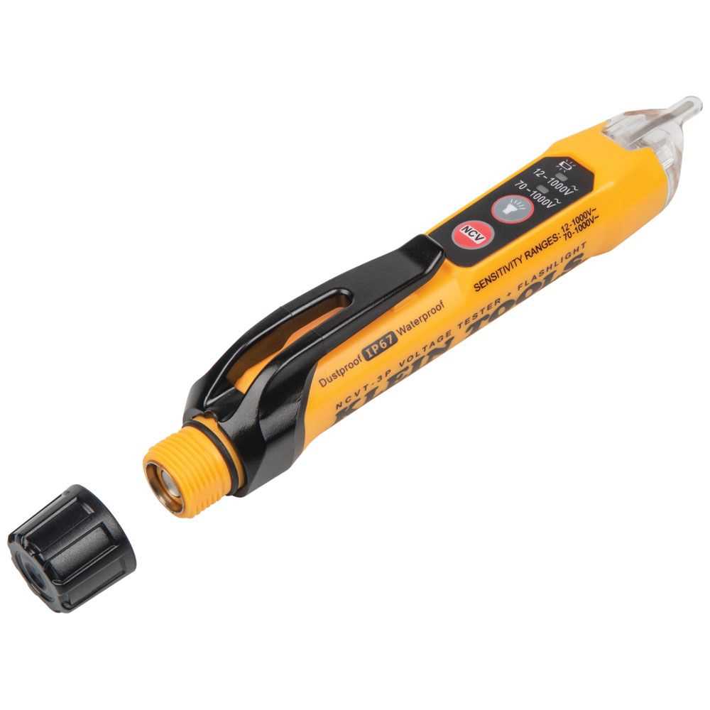 Klein Tools NCVT3P Dual Range Non-Contact Voltage Tester with Flashlight, 12 - 1000V AC