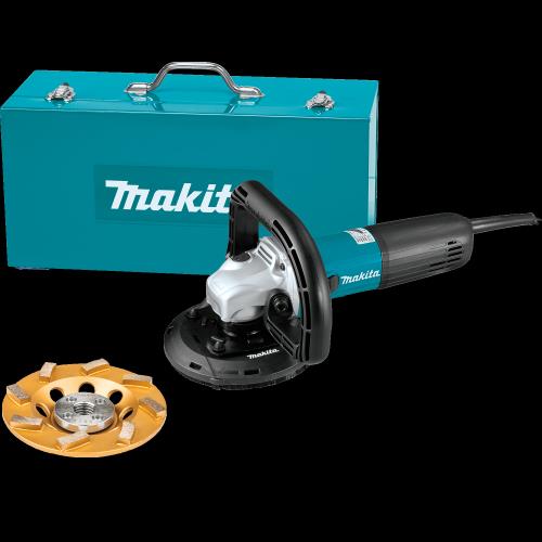 Makita PC5010CX1 5" SJS™II Compact Concrete Planer with Dust Extraction Shroud and Diamond Cup Wheel