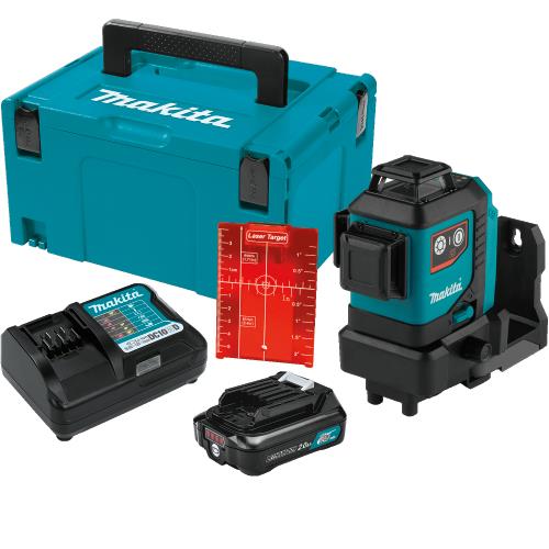 Makita SK700DNAJ 12V max CXT® Lithium‑Ion Cordless Self‑Leveling 360° 3‑Plane Red Laser Kit (2.0Ah)