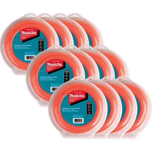 Makita T-03729 Round Trimmer Line, 0.095”, Orange, 280’, 1 lbs., 12/pk