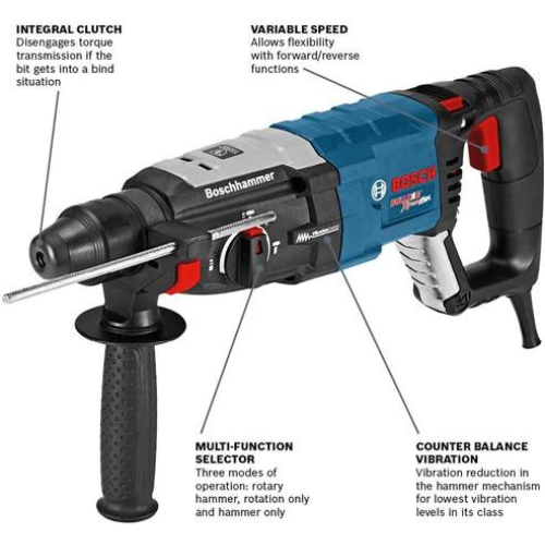 Bosch GBH2-28L 1-1/8" Sds-Plus® Rotary Hammer W/ Vibration Control & Kick Back