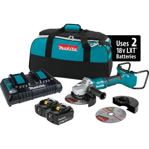 Makita XAG12PT1 36V (18V X2) LXT® Brushless 7" Paddle Switch Cut‑Off/Angle Grinder Kit, with Electric Brake (5.0Ah)