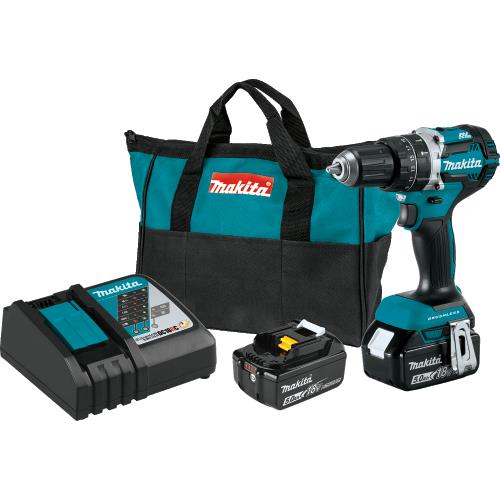 Makita XPH12T 18V LXT® Lithium‑Ion Compact Brushless Cordless 1/2" Hammer Driver‑Drill Kit (5.0Ah)