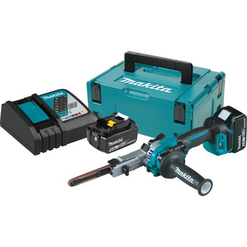 Makita XSB01TJ 18V LXT® Lithium‑Ion Brushless Cordless 3/8" x 21" Detail Belt Sander Kit (5.0Ah)